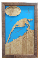 Presque Isle, Pennsylvania  - laser cut wood map