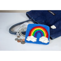 Rainbow Felted Coin Purse