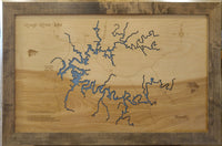 Rough River Lake, Kentucky - laser cut wood map
