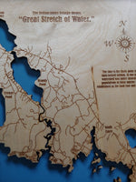 Sebago Lake, Maine - laser cut wood map