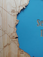 Sebago Lake, Maine - laser cut wood map