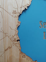 Sebago Lake, Maine - laser cut wood map