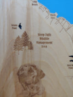 Sebago Lake, Maine - laser cut wood map