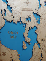 Sebago Lake, Maine - laser cut wood map