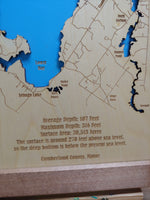 Sebago Lake, Maine - laser cut wood map