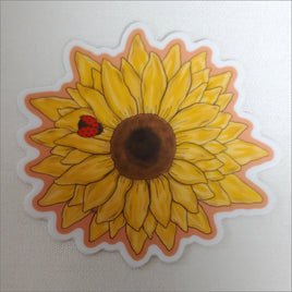 Sunflower and Ladybug Weather Resistant Sticker