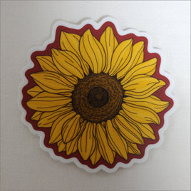 Sunflower with Red Border Weather Resistant Sticker