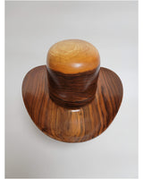 Walnut Cowboy Hat - Rare Wood Turned Men's Headwear #244