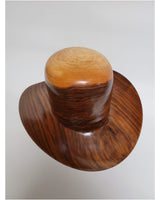 Walnut Cowboy Hat - Rare Wood Turned Men's Headwear #244
