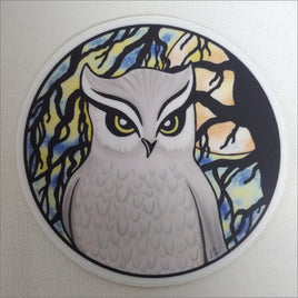 White Owl Weather Resistant Sticker