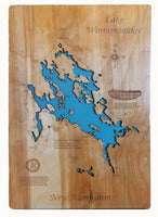Lake Winnipesaukee, New Hampshire - laser cut wood map