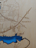 Lake Worth, Texas - laser cut wood map